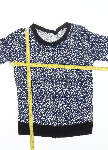 H&M Women’s Blue Animal Print Cardigan XS Cotton Blend