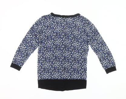 H&M Women’s Blue Animal Print Cardigan XS Cotton Blend