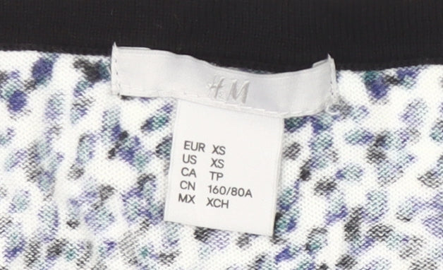 H&M Women’s Blue Animal Print Cardigan XS Cotton Blend