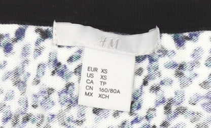 H&M Women’s Blue Animal Print Cardigan XS Cotton Blend