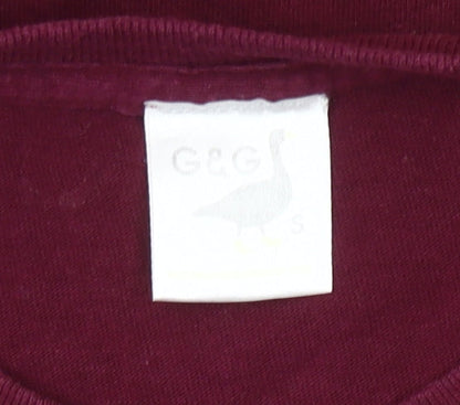 Goose & Gander Men's Red Small Logo Cotton Crew Neck T-Shirt