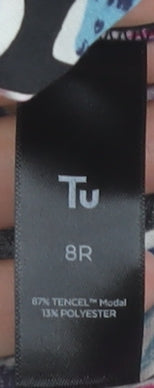 Tu Womens Multicoloured Floral Wide-Leg Trousers Size 8