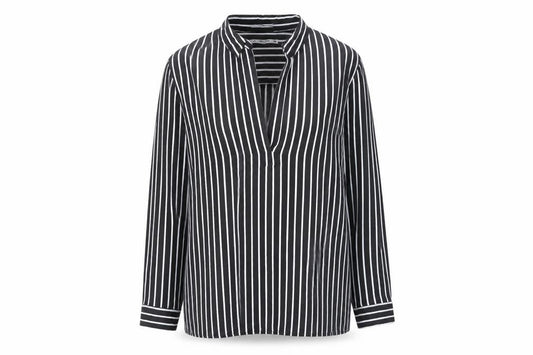 Pull&Bear Women’s Black Striped Tunic Shirt Size 12 Viscose