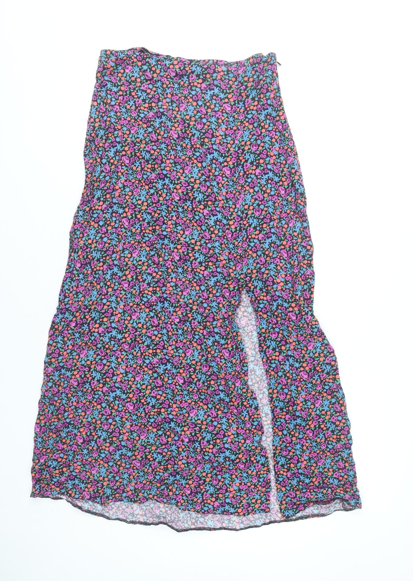 New Look Women Tall Midi Floral A-Line Skirt Size 10 Multicoloured