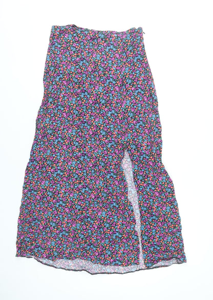 New Look Women Tall Midi Floral A-Line Skirt Size 10 Multicoloured