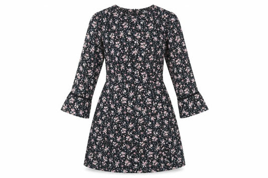 H&M Divided Women’s Black Floral A-Line Dress Size 10
