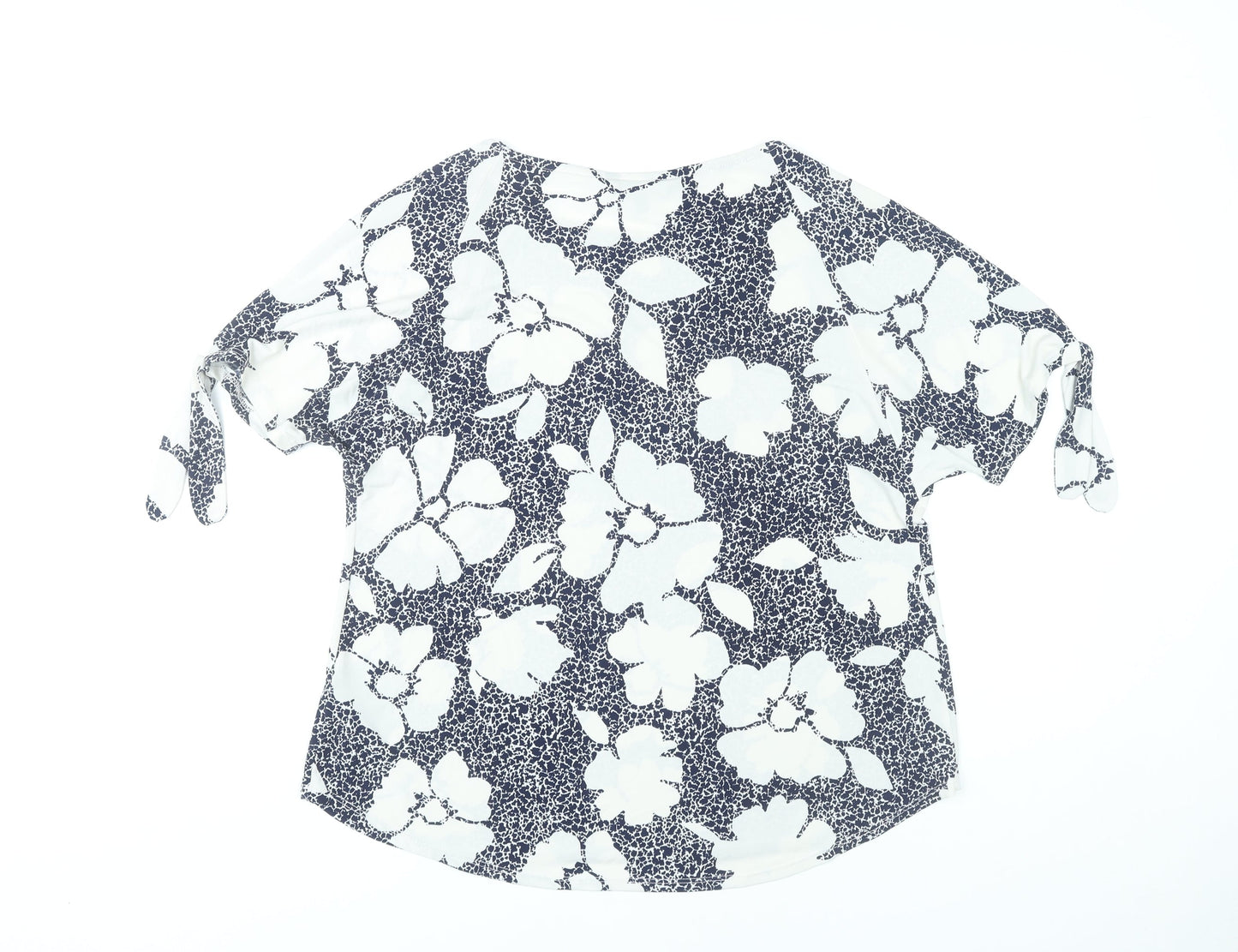 Debenhams Women’s Blue White Floral T-Shirt Size 14 Short Sleeve