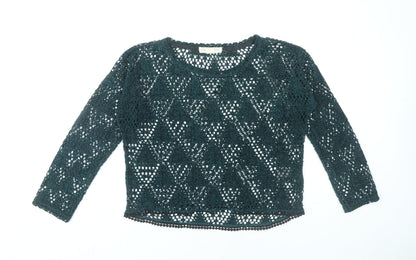Womens UK Size S Staring at Stars Green Pullover Jumper