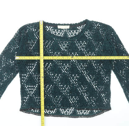 Womens UK Size S Staring at Stars Green Pullover Jumper