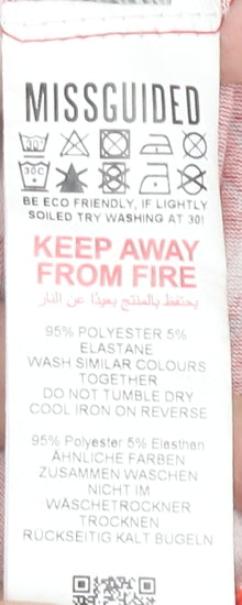 Missguided Women Red Floral Wrap Dress Size 14 Short Sleeve V-Neck