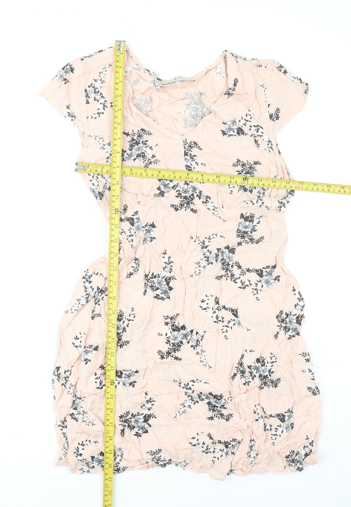 Billie & Blossom Women’s Pink Floral Shift Dress UK 16 Short Sleeve