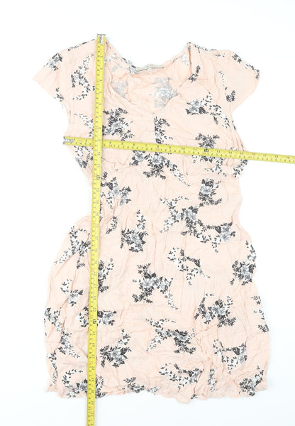 Billie & Blossom Women’s Pink Floral Shift Dress UK 16 Short Sleeve