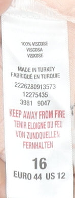 Billie & Blossom Women’s Pink Floral Shift Dress UK 16 Short Sleeve