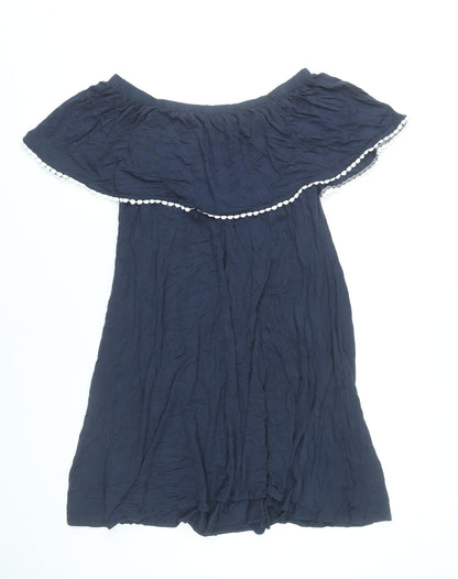 Marks and Spencer Women Blue Off Shoulder Skater Dress Size 12