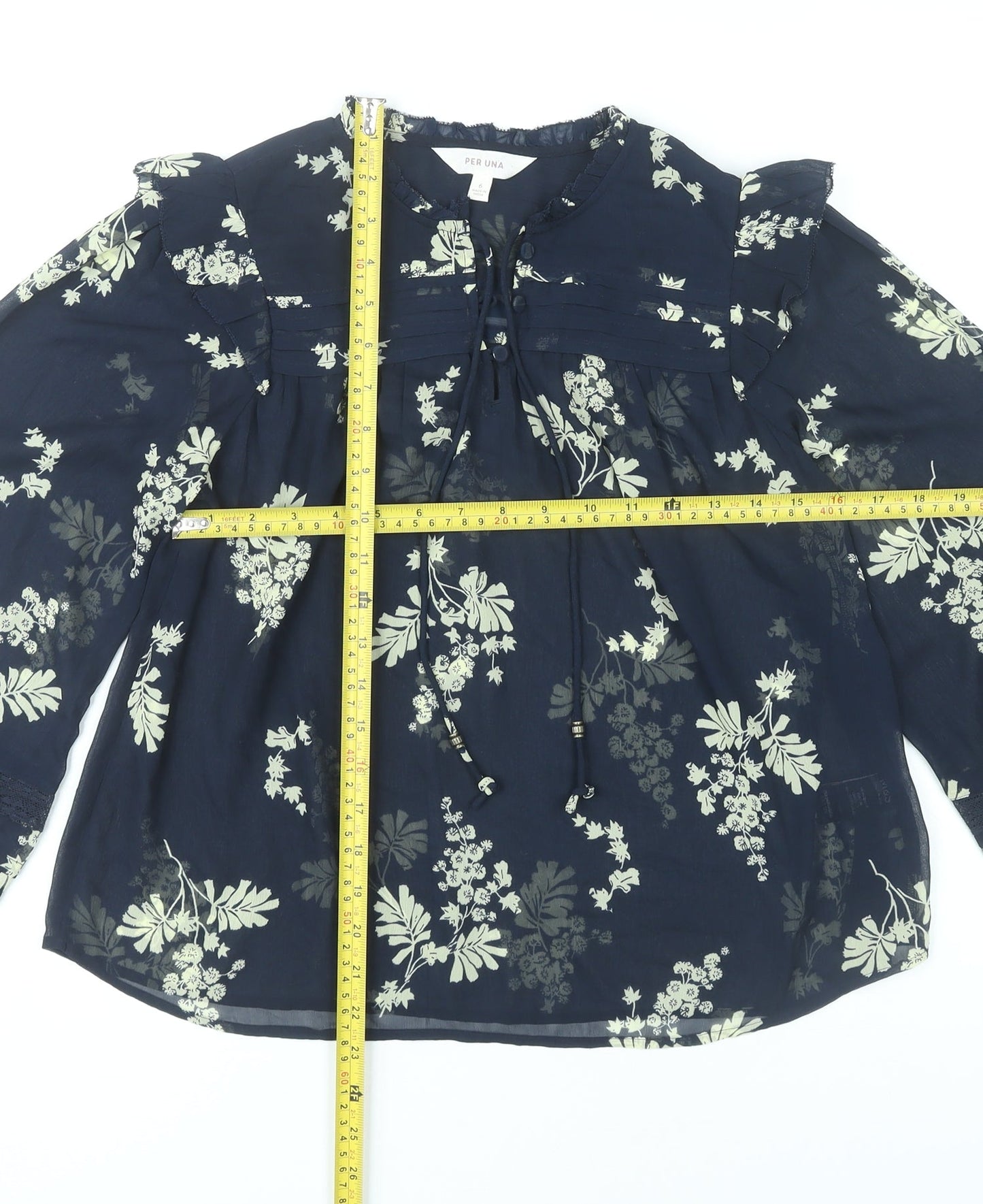 Marks and Spencer Women’s Blue Floral Blouse Size 6 Tunic Style