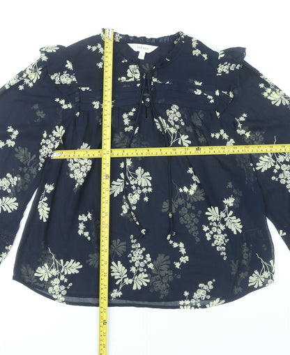 Marks and Spencer Women’s Blue Floral Blouse Size 6 Tunic Style