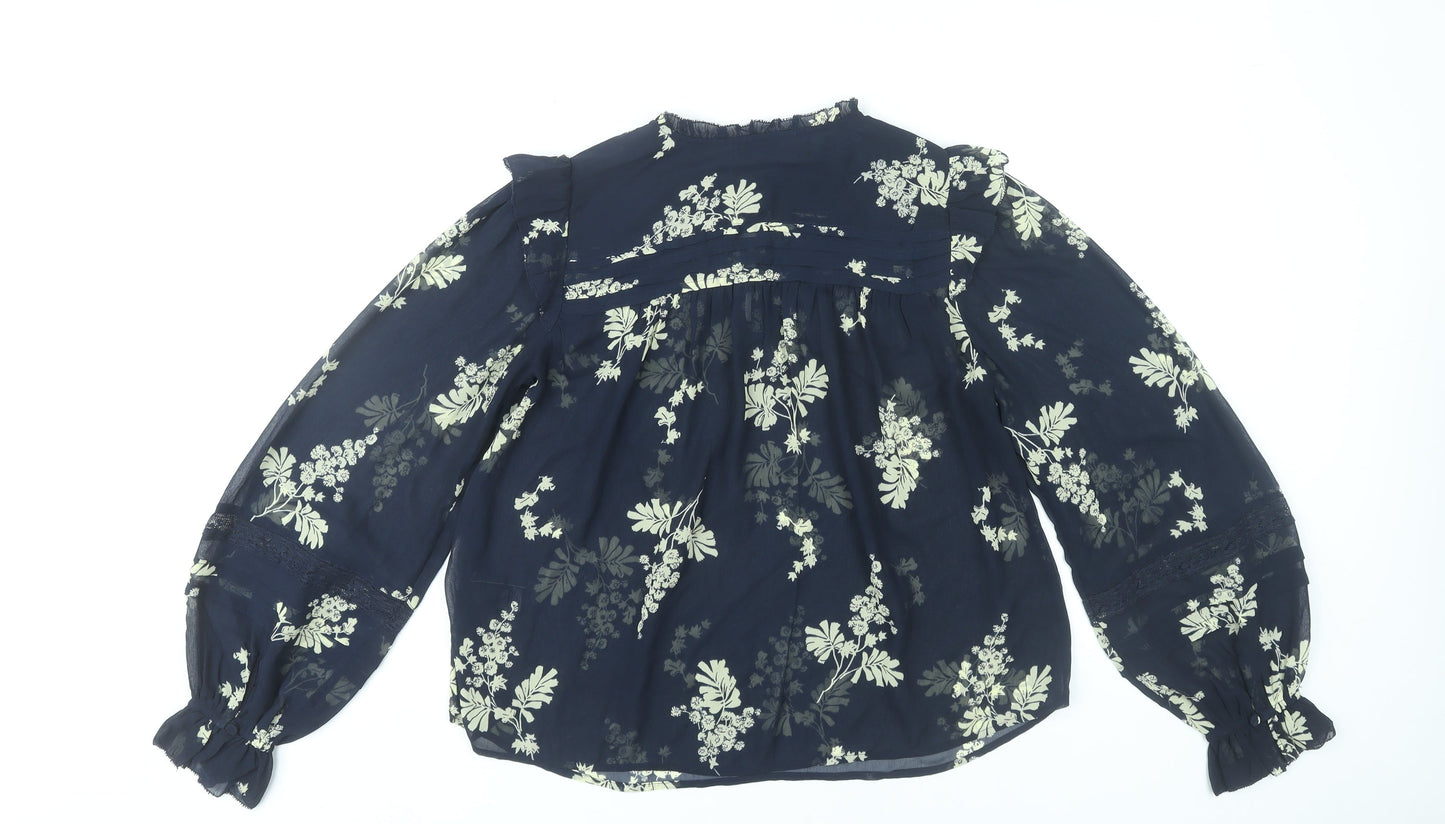 Marks and Spencer Women’s Blue Floral Blouse Size 6 Tunic Style
