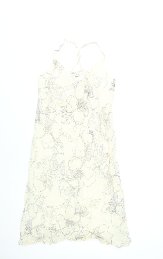 Coast Women’s Ivory Floral Slip Dress Size 12 Viscose