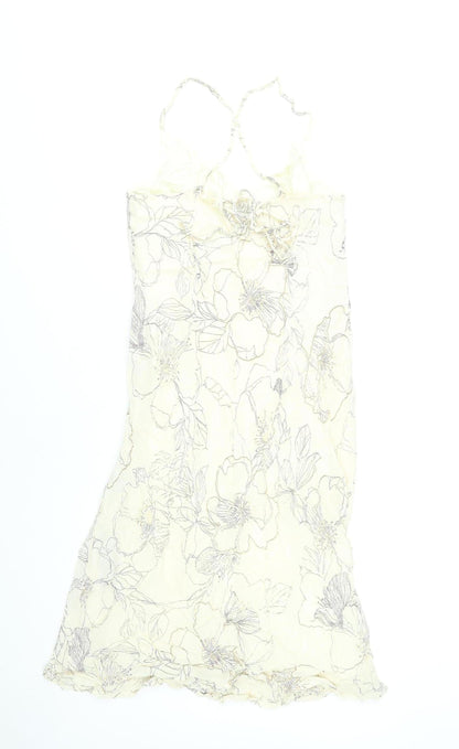 Coast Women’s Ivory Floral Slip Dress Size 12 Viscose