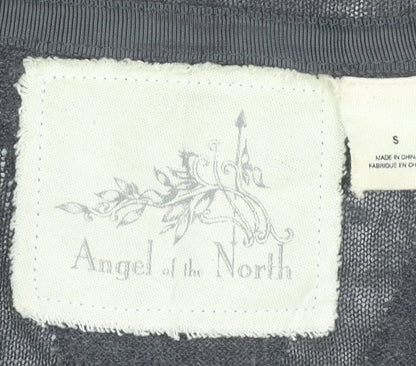 Angel of the North Womens Grey Knit Cardigan Size S Long Sleeve