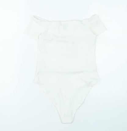 New Look Women’s Ivory Off-Shoulder Lace Up Bodysuit UK 12