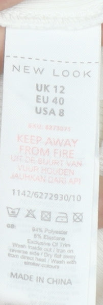 New Look Women’s Ivory Off-Shoulder Lace Up Bodysuit UK 12