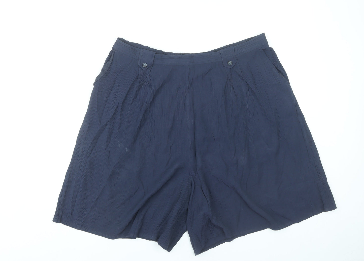 Bonmarché Women’s Blue Plus Size 22 Pleated Chino Shorts