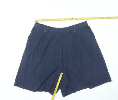 Bonmarché Women’s Blue Plus Size 22 Pleated Chino Shorts