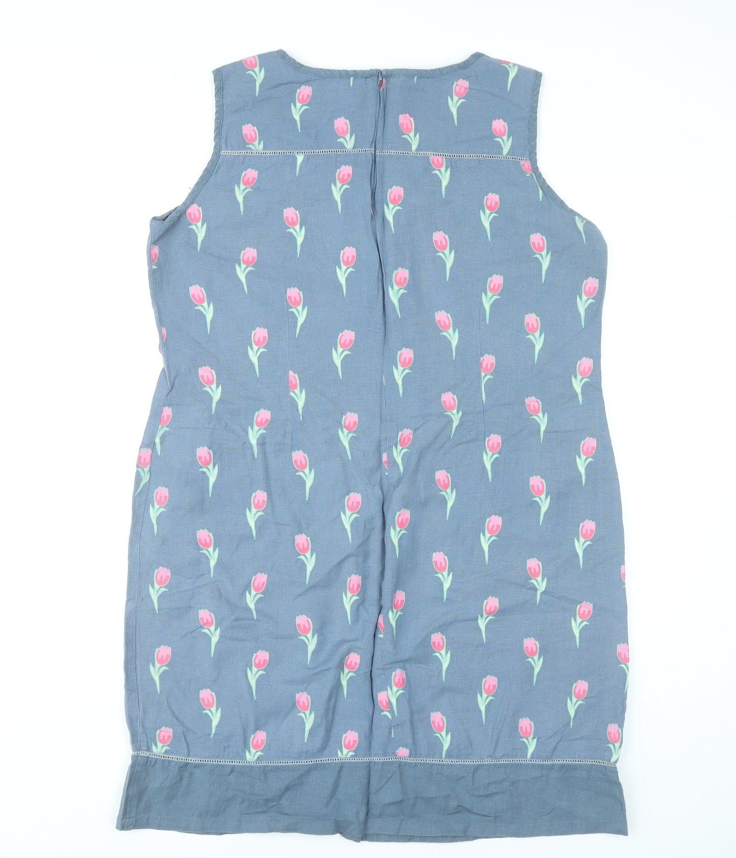 Alice Collins Women’s Blue Floral Shift Dress Size 16 Sleeveless