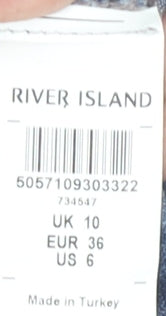 River Island Women’s Blue Denim Cotton Playsuit UK 10 Short Sleeve Collared