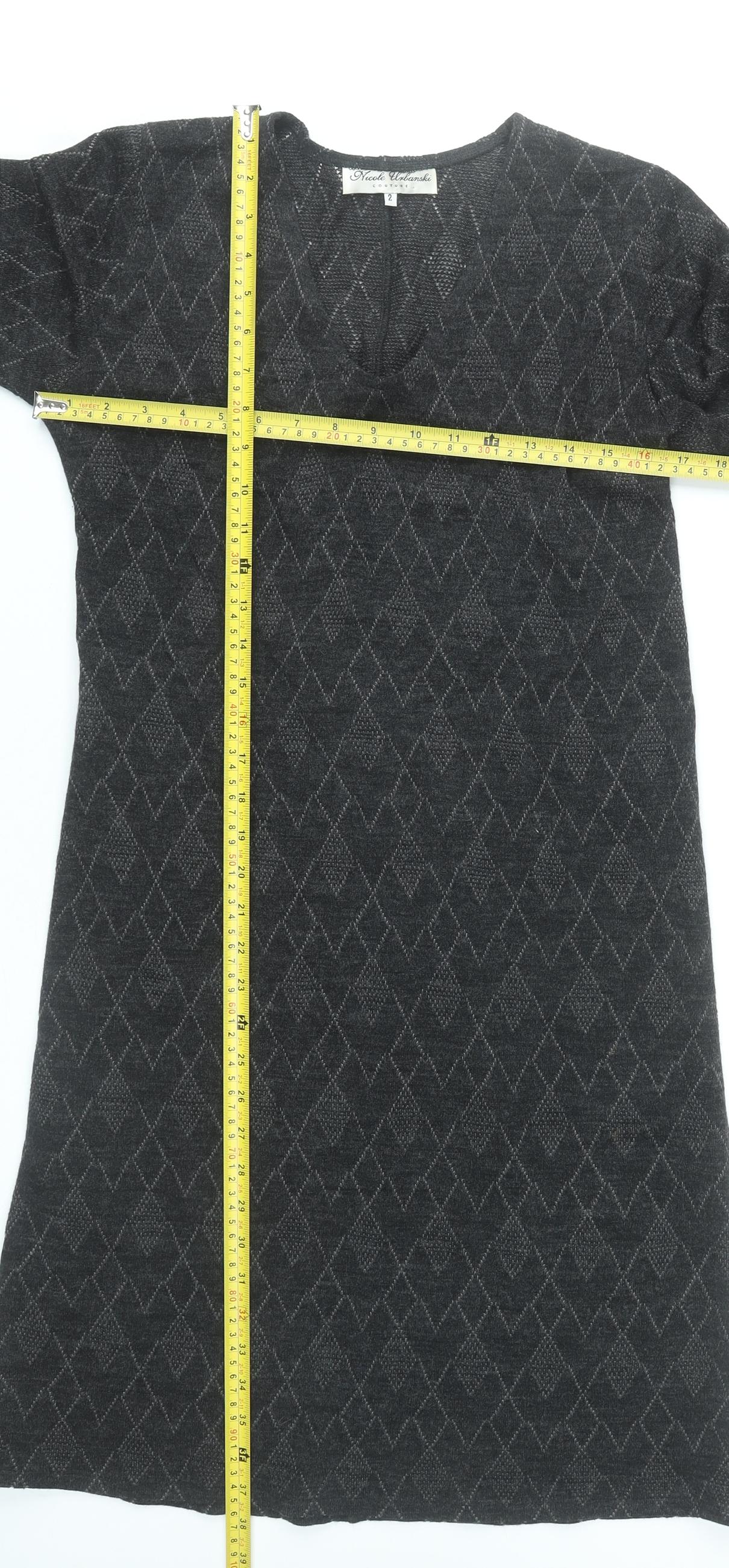 Nicole Urbanski Women’s Black Knit Shift Dress Size 6 Long Sleeve