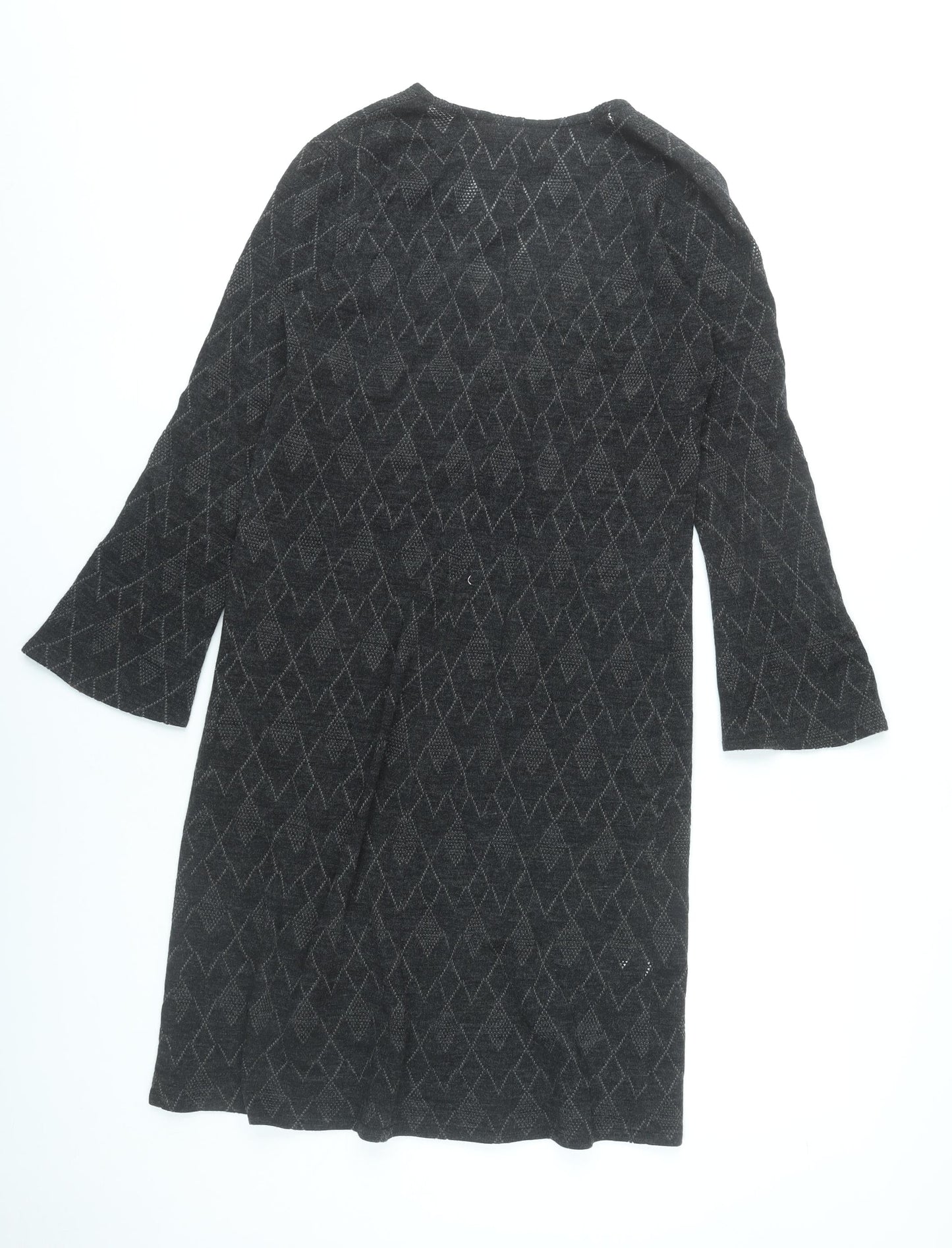 Nicole Urbanski Women’s Black Knit Shift Dress Size 6 Long Sleeve