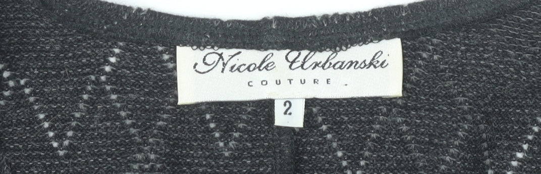 Nicole Urbanski Women’s Black Knit Shift Dress Size 6 Long Sleeve
