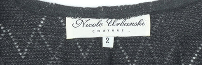 Nicole Urbanski Women’s Black Knit Shift Dress Size 6 Long Sleeve