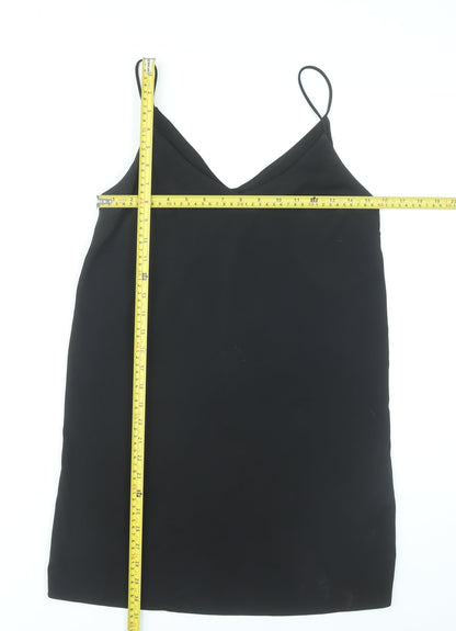 ASOS Women’s Black Size 8 Slip Dress Sleeveless V-Neck Stretch