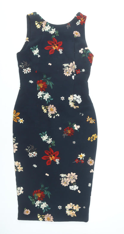 Zara Women’s Multicoloured Floral Sheath Dress Size 12 Sleeveless