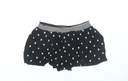 New Look Womens Black Size 10 Culotte Embroidered Shorts