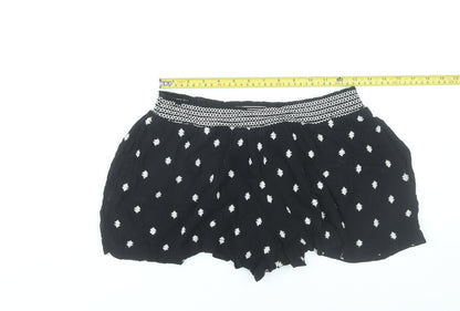 New Look Womens Black Size 10 Culotte Embroidered Shorts