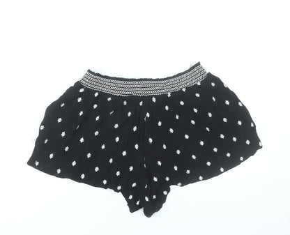 New Look Womens Black Size 10 Culotte Embroidered Shorts