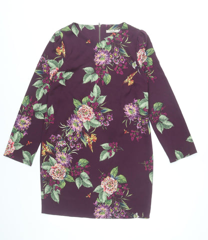 Darling Women Purple Floral Shift Dress Size S Knee Length