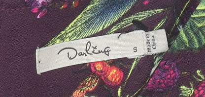 Darling Women Purple Floral Shift Dress Size S Knee Length