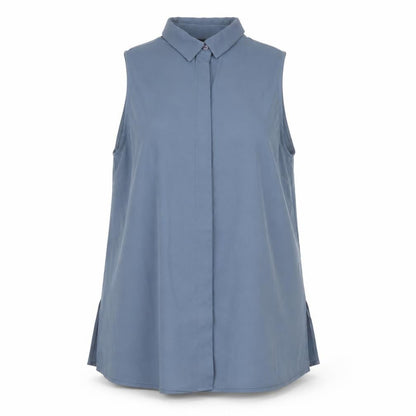 New Look Women’s Blue Sleeveless Collared Blouse Size 8