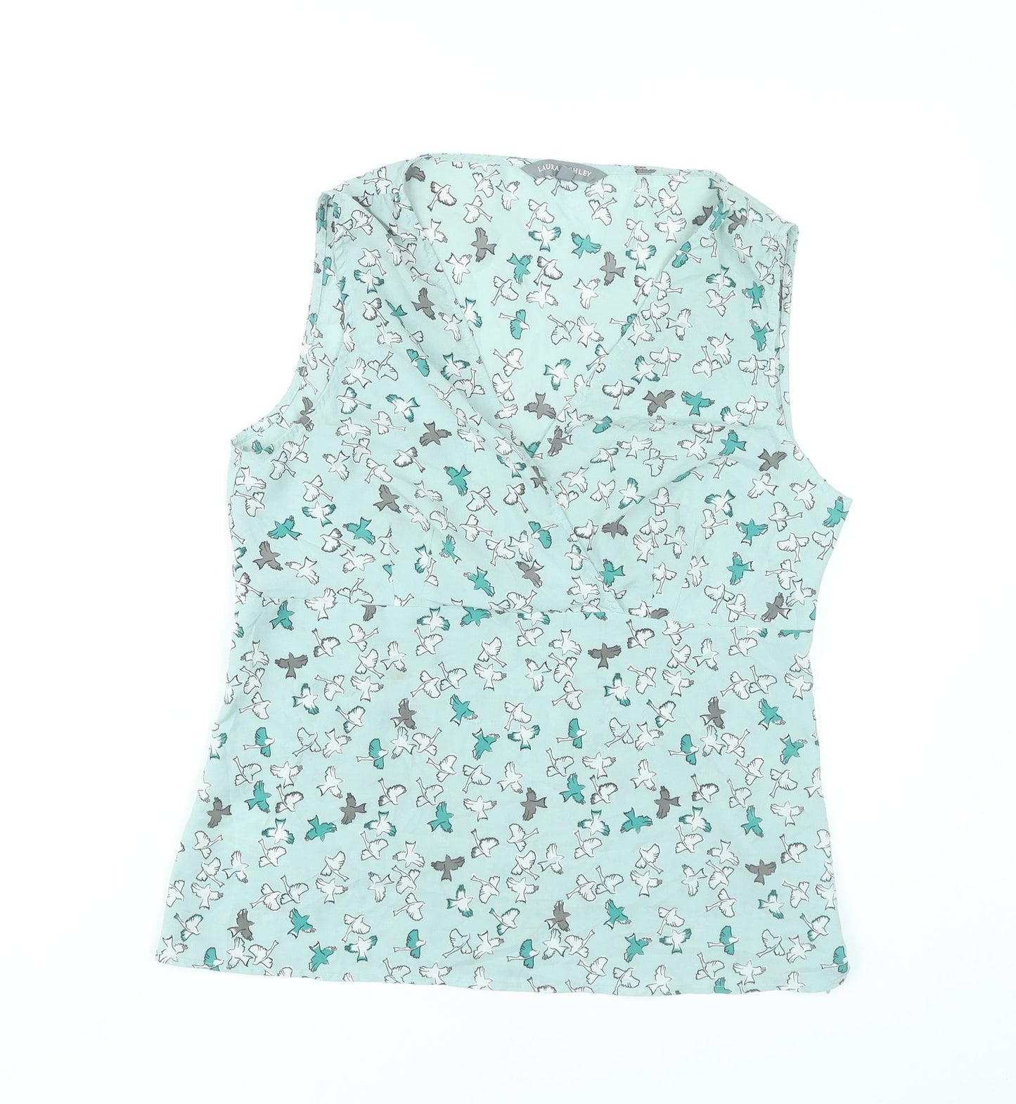 Laura Ashley Womens Blouse Size 14 Multicoloured Sleeveless V-Neck