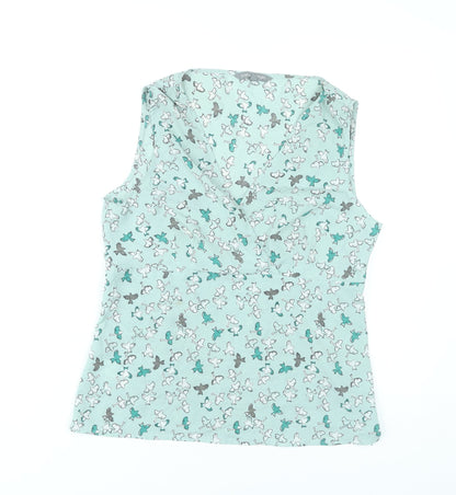 Laura Ashley Womens Blouse Size 14 Multicoloured Sleeveless V-Neck