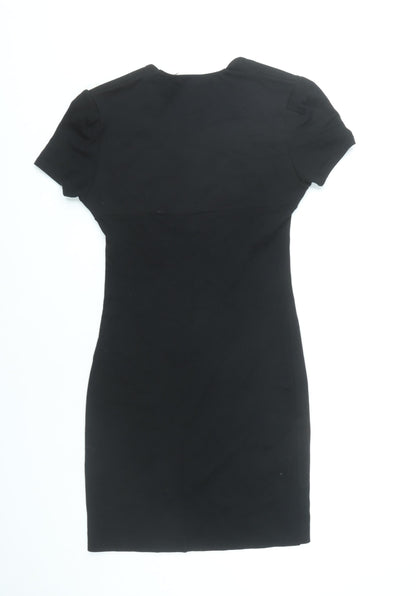 Jus d’Orange Womens Black Lace Bodycon Dress Size M Knee Length