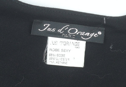 Jus d’Orange Womens Black Lace Bodycon Dress Size M Knee Length