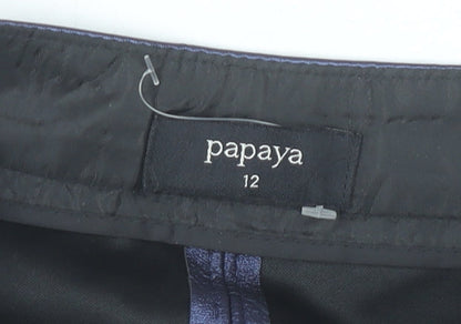 Papaya Womens Blue Size 12 Pencil Skirt Knee Length Lined