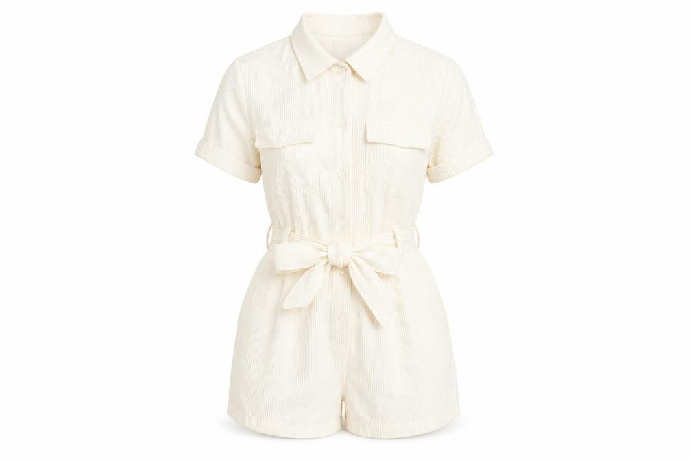Womens UK Size 10 PRETTYLITTLETHING One-Piece Ivory Playsuit