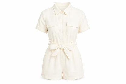Womens UK Size 10 PRETTYLITTLETHING One-Piece Ivory Playsuit