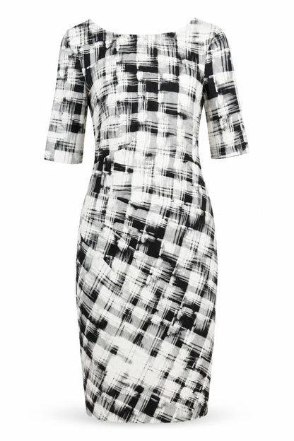 Phase Eight Women’s Black White Check Sheath Dress Size 10